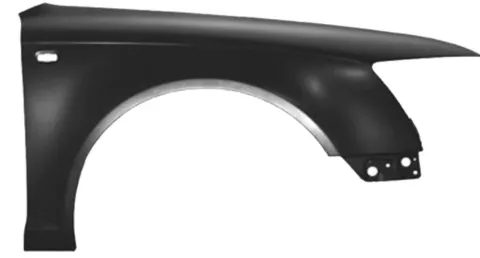 Aile avant droite pour AUDI A6 III ph. 1 2004-2008, en aluminium, avec trou, Neuve à peindre