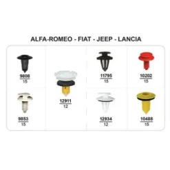 Coffret de 99 assortiments d'agrafes de panneaux de portes pour ALFA, ROMEO, FIAT, JEEP, LANCIA, Neuf