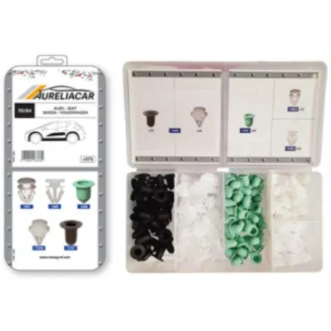 Coffret de 175 assortiments d'agrafes de moulures et élargisseurs d'ailes pour AUDI, SEAT, SKODA, VOLKSWAGEN, Neuf