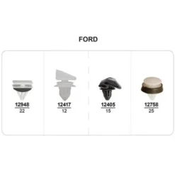 Coffret de 74 assortiments d'agrafes de moulures de moulure et élargisseurs d'ailes pour FORD, Neuf