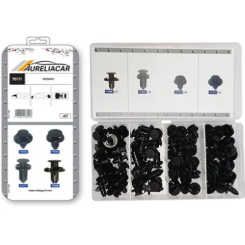 Coffret de 87 assortiments de Rivets plastiques d'aile avant, pare-chocs avant/arrière et sous caisse pour NISSAN, Neuf