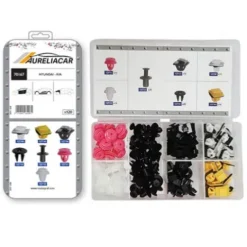Coffret de 120 assortiments d'agrafes de panneaux de portes, moulures et rivets plastiques d'aile avant, pare-chocs avant/arrière et sous caisse pour HYUNDAI, KIA, Neuf