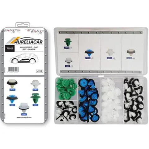 Coffret de 112 assortiments d'agrafes de moulure et élargisseurs d'ailes pour ALFA, ROMEO, FIAT, JEEP, LANCIA, Neuf