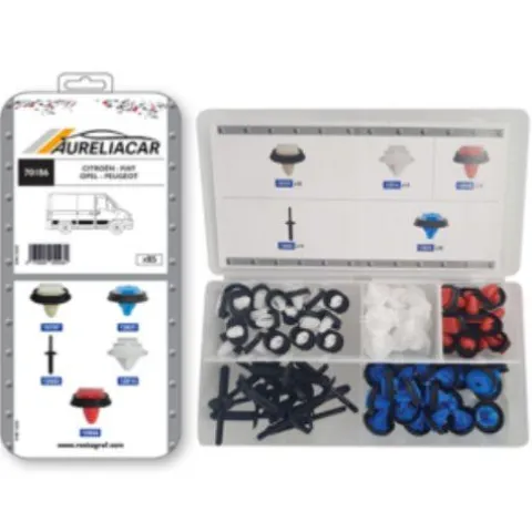 Coffret de 85 assortiments d'agrafes de moulures pour CITROËN, FIAT, OPEL, PEUGEOT, Neuf