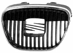 Grille calandre centrale supérieure pour SEAT IBIZA III phase 1, 2002-2006, noire, contour chromée