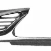 Grille de calandre gauche pour RENAULT SCENIC I phase 1, 1996-1999, noire, baguette sous phare