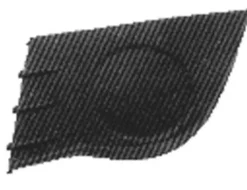 Grille de calandre inférieure gauche pour RENAULT CLIO III ph.1, 2005-2009, noire, pare chocs avant