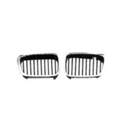 Grille de radiateur avant gauche pour BMW Serie 3 E46 COUPÉ, 1999-2001, chromée/noire, Neuve