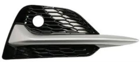 Grille pare chocs avant droite pour NISSAN QASHQAI 2017-2021, avec trous capteur, profile chromée argent, Neuve