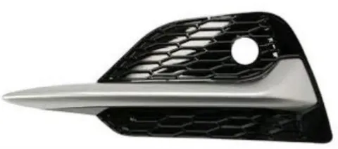 Grille pare chocs avant gauche pour NISSAN QASHQAI 2017-2021, avec trous capteur, profile chromée argent, Neuve