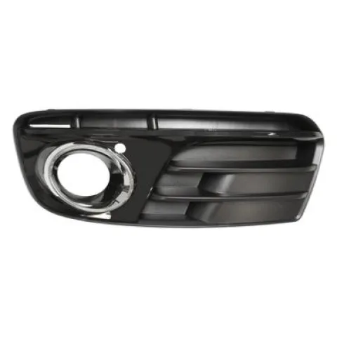 Grille pare chocs avant gauche pour AUDI Q5 I ph. 2 2012-2016, trou antibrouillard avec cadre chromé, noir brillant, Neuve