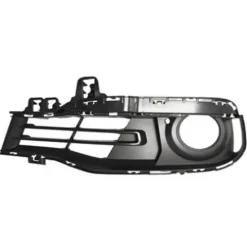 Grille pare-chocs avant gauche pour BMW Serie 3 F30/F31, 2015-2018, partiellement ouvert, trou feu antibrouillard, noire gaufré, Mod. LUXURY, Neuve
