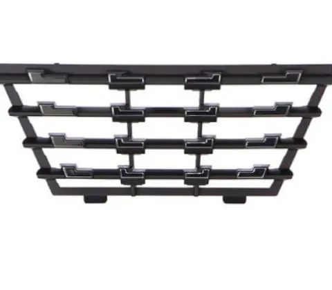Grille radiateur inferieure pour PEUGEOT 208 II phase 1 2019-2023, Noire, avec profil chromée, Neuve