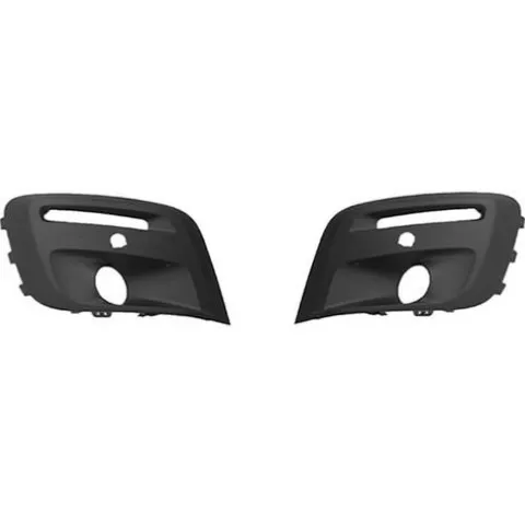 Kit 2 grilles de calandre pour PEUGEOT PARTNER II ph.3 2015-2018 noires trous antibrouillards radar