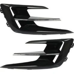 Kit grilles avant droite et gauche pour RENAULT MEGANE IV phase 2, depuis 2020, noires lisses, moulure chromées, Neuves