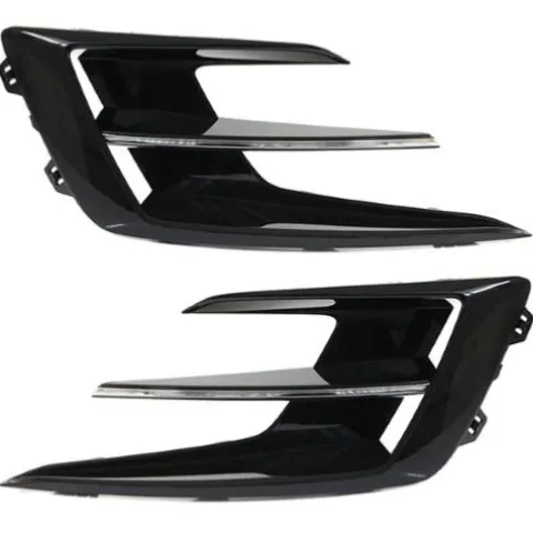Kit grilles avant droite et gauche pour RENAULT MEGANE IV phase 2, depuis 2020, noires lisses, moulure chromées, Neuves