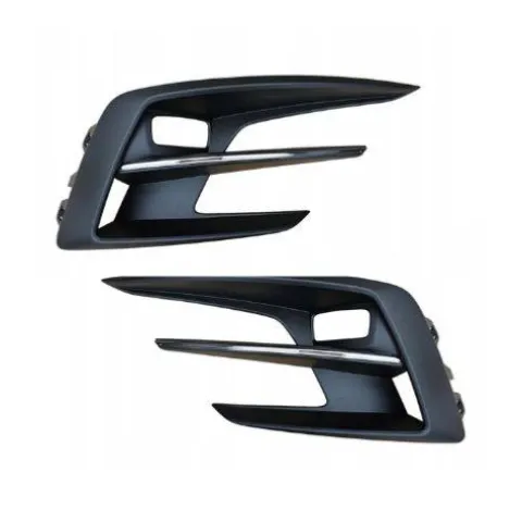 Kit grilles avant droite et gauche pour RENAULT MEGANE IV phase 2 depuis 2020, avec emplacement antibrouillards, moulure chromée, noires gaufrées, Neuf