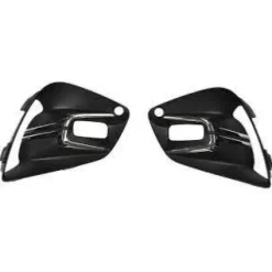 Kit Grilles de calandre droite et gauche pour RENAULT CLIO V ph. 1 2019-2023, trous feu antibrouillard, moulures chromée, noires gaufrées, trou radar, Neuves