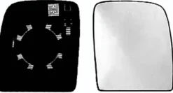Miroir Glace rétroviseur droit pour FIAT SCUDO II 2007-2016 verre supérieur, dégivrant à clipser