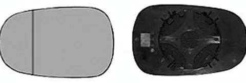Miroir Glace rétroviseur gauche pour RENAULT CLIO II phase 1, 1998-2001, asphérique, à clipser