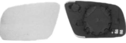 Miroir Glace rétroviseur gauche pour AUDI A3 I phase 2, 2000-2003, dégivrant, asphérique, à clipser