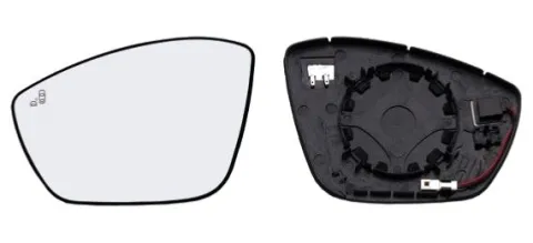 Miroir Glace rétroviseur gauche pour PEUGEOT 208 phase 1, 2012-2015, Système BLIS, dégivrant, à clipser, Neuf