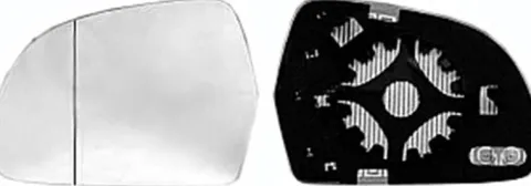 Miroir Glace rétroviseur gauche pour AUDI A3 II ph.3 (3 portes) 2008-2010, dégivrant, asphérique