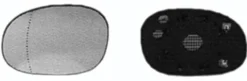 Miroir Glace rétroviseur gauche pour PEUGEOT 206 ph.2, 2003-2009, dégivrant, asphérique, à clipser