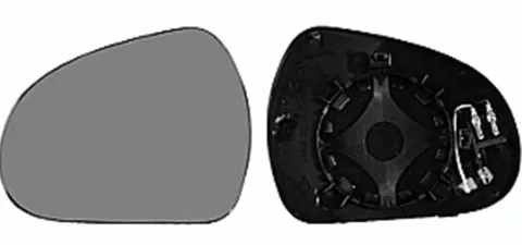 Miroir Glace rétroviseur gauche pour PEUGEOT 207 phase 1, 2006-2009, asphérique, à clipser, Neuf