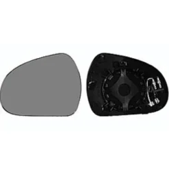 Miroir Glace rétroviseur gauche pour PEUGEOT 207 SW phase 2, 2009-2013, asphérique, à clipser, Neuf