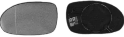 Miroir Glace rétroviseur gauche pour CITROËN C5 I ph.2 2004-2008 bleu dégivrant asphérique à clipser