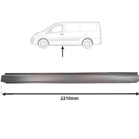 Moulure couverture sous porte gauche pour CITROËN JUMPY II 2007-2016, Mod. Châssis court, Neuve