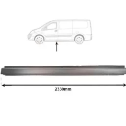 Moulure couverture sous porte gauche pour CITROËN JUMPY II 2007-2016, Mod. Châssis long, Neuve