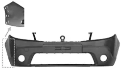 Pare chocs avant pour DACIA SANDERO I STEPWAY, 2009-2012, noir, Neuf