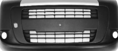 Pare chocs avant pour FIAT QUBO, 2008-2016, COMBI, trous feux antibrouillard, argenté, noir