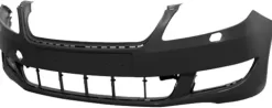 Pare chocs avant pour SKODA FABIA II ph. 2 2010-2014, trous lave phares, Noir, Neuf