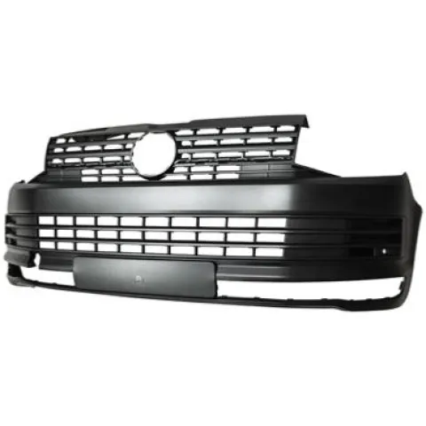 Pare chocs avant pour VOLKSWAGEN TRANSPORTER T6 phase 1, 2015-2019, mod. VAN, trous radar, noir, Neuf